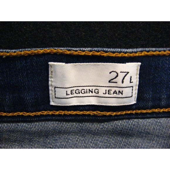 Vintage GAP 1969 CUTOFF JEAN SHORTS W 27 MEASURED LEGGING Patched Juniors Blue D - Picture 7 of 10